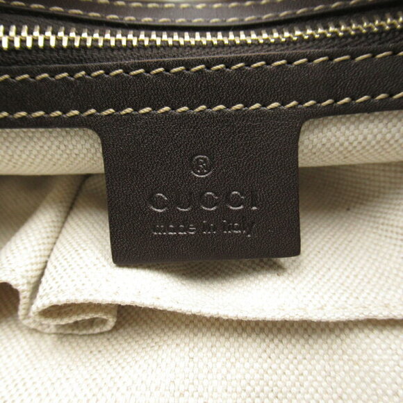 Gucci Leather Brown Bag GG Shoulder Lovely Canvas - Picture 8 of 10